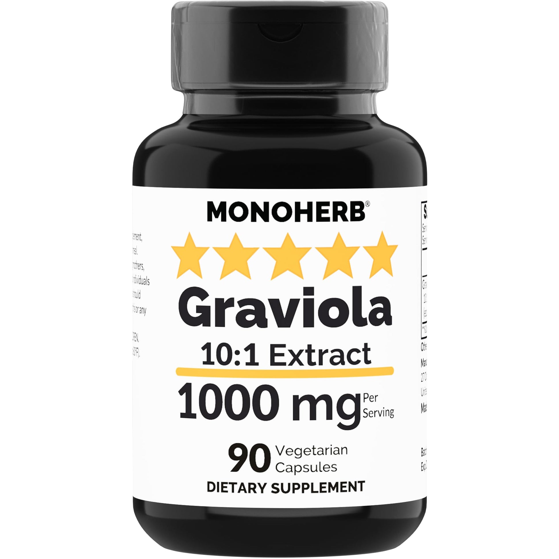 MONOHERB Graviola Extract 1000 mg Capsule, 90 Count