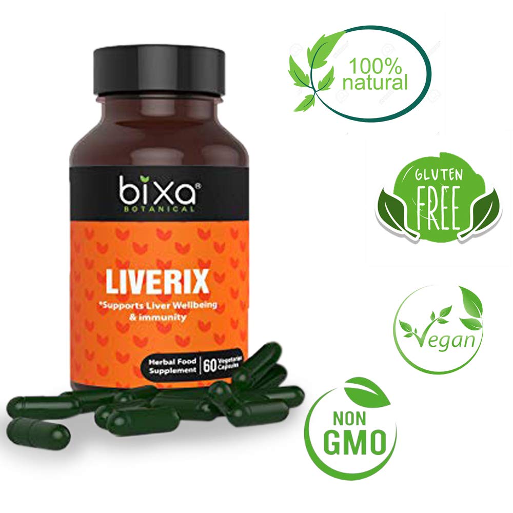 bixa BOTANICAL Liverix Capsules, Guduchi (Giloy), Phyllanthus Niruri, Kutaki Extract, 60 Capsules