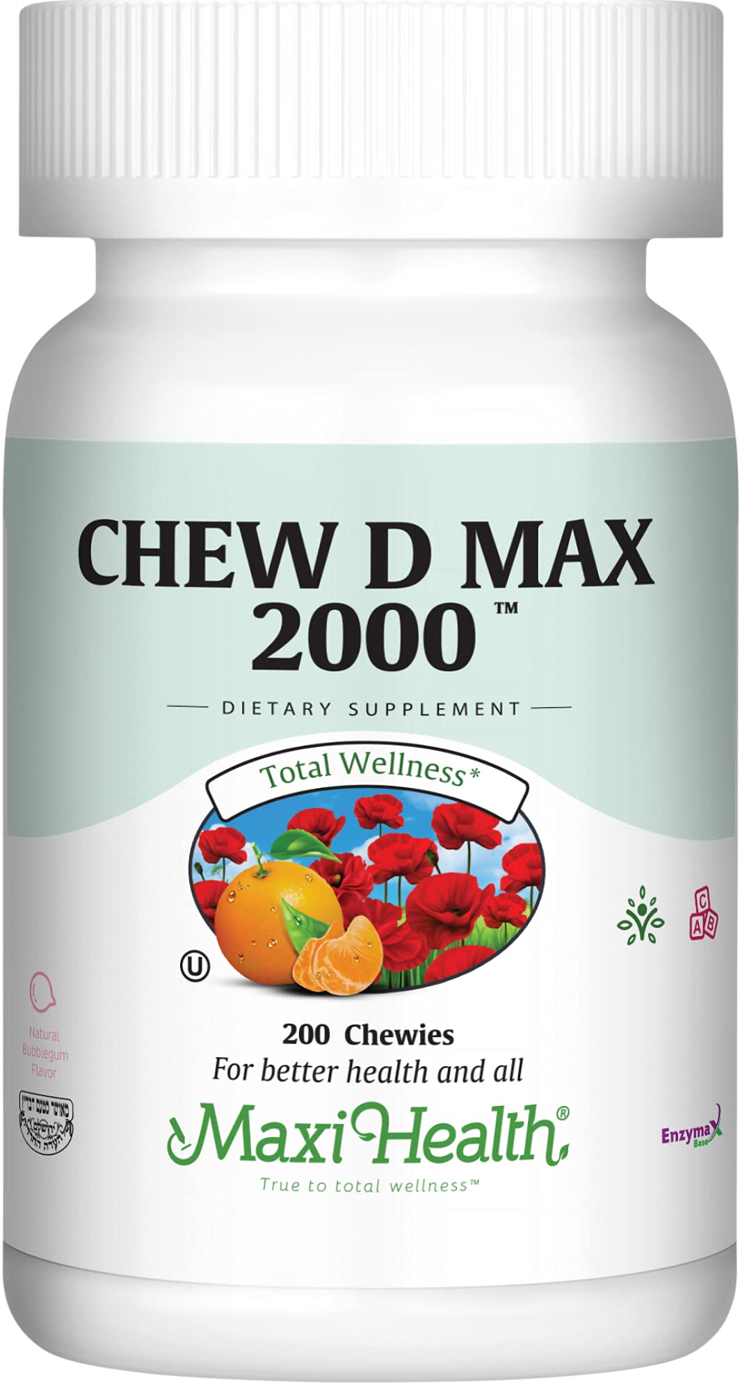 Maxi Health Vitamin D3 2000 IU Chewable Supplement, 200 Chews