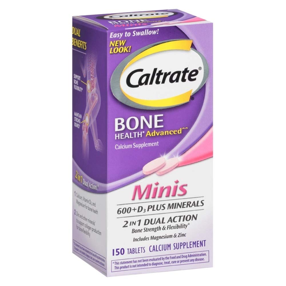 Caltrate 600+D3 Plus Minerals Mini Calcium & Vitamin D3 Supplement Mini Tablet, 450 Tablets