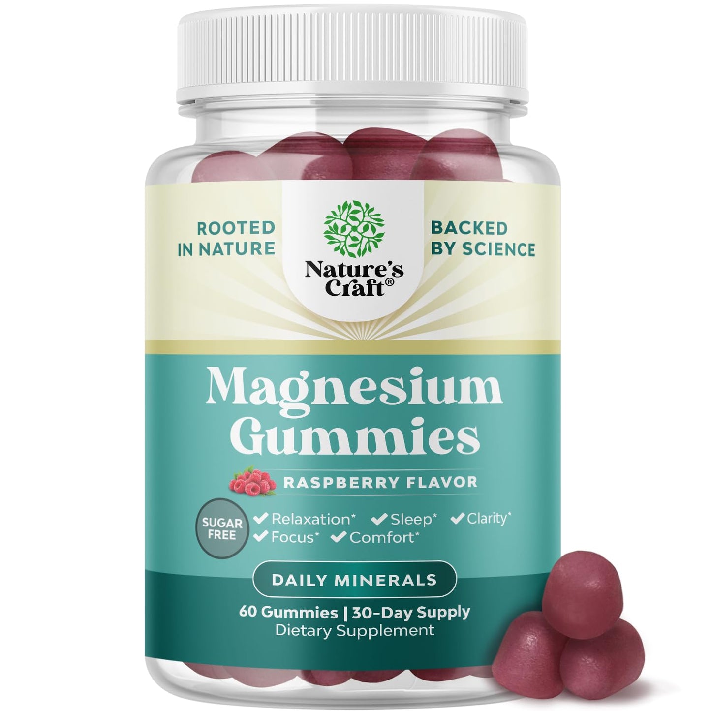 Natures Craft Calm Magnesium Gummies, 60 Count
