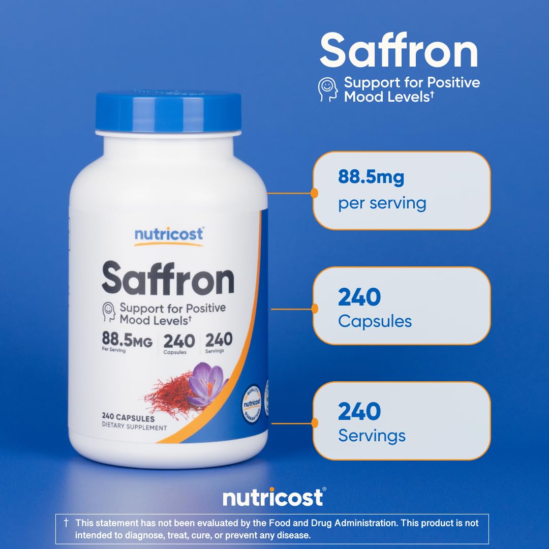Nutricost Saffron Extract 88.5mg, 240 Capsules