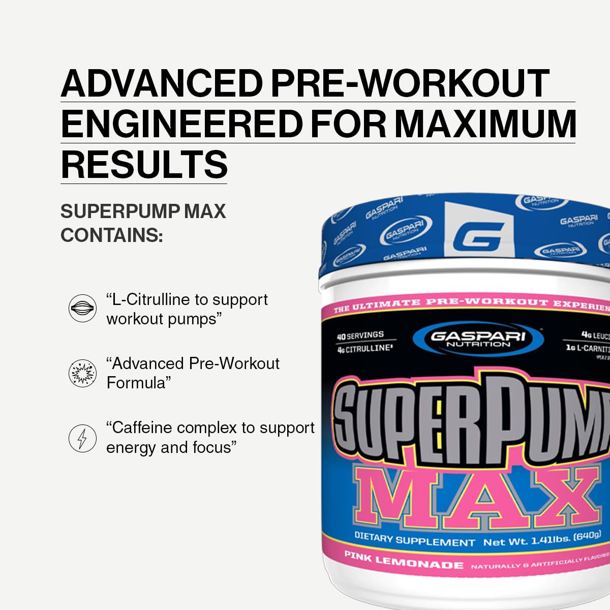 Gaspari Nutrition SuperPump MAX Pre-Workout Powder, 40 Servings, Orange Cooler