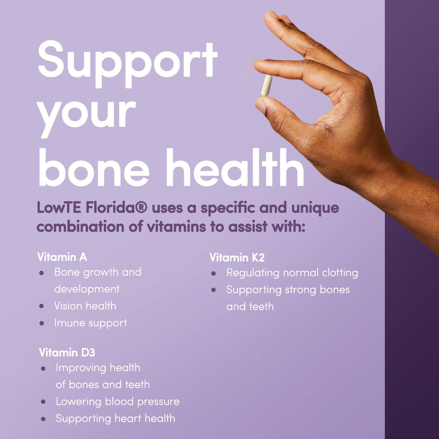 LowTE Florida ADK 10-90 Capsules Vitamin D3 K2 & A, 90 Capsules
