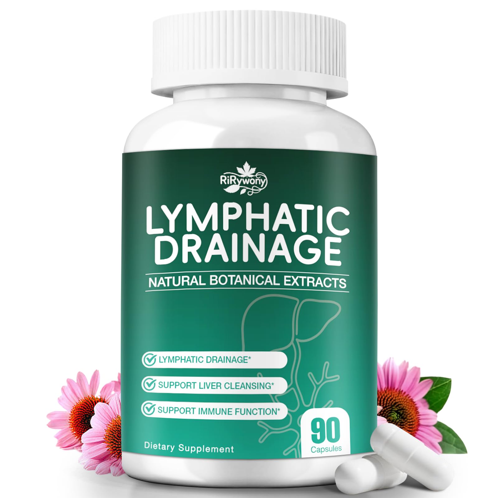 RiRywony Lymphatic Drainage Supplement Herbal Blend Softgel 90