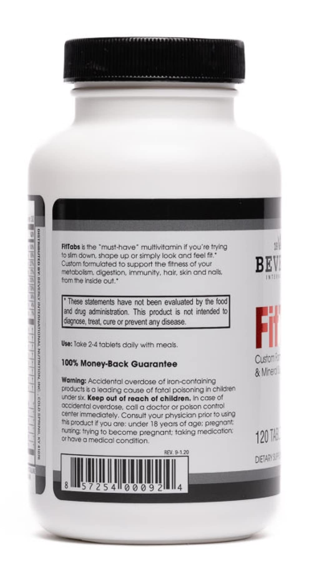 Beverly International Fit Tabs Daily Multi-Vitamin/Mineral Tablets, 120 Tablets