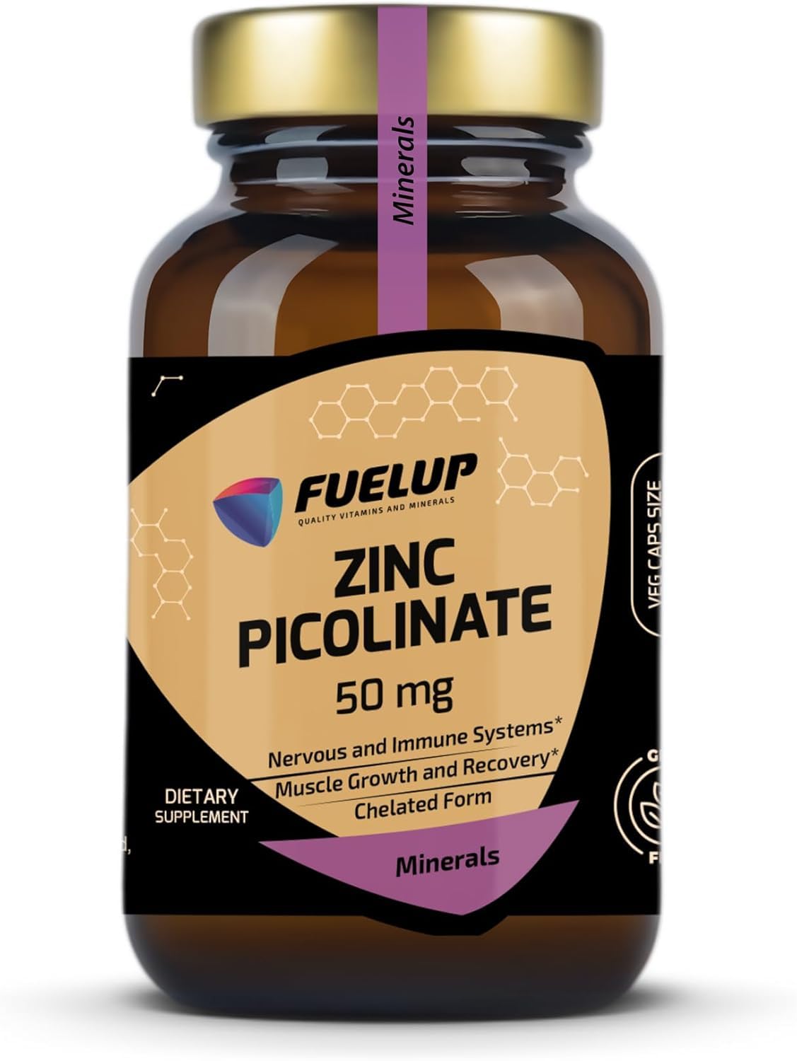 Fuelup Zinc Picolinate 50 mg Capsules, 120 Count