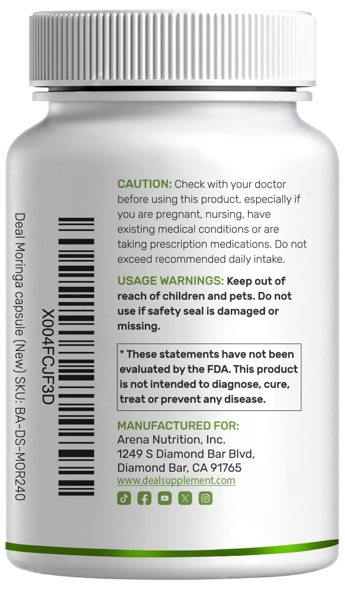 DEAL SUPPLEMENT Moringa Capsules Capsule 240 Capsules