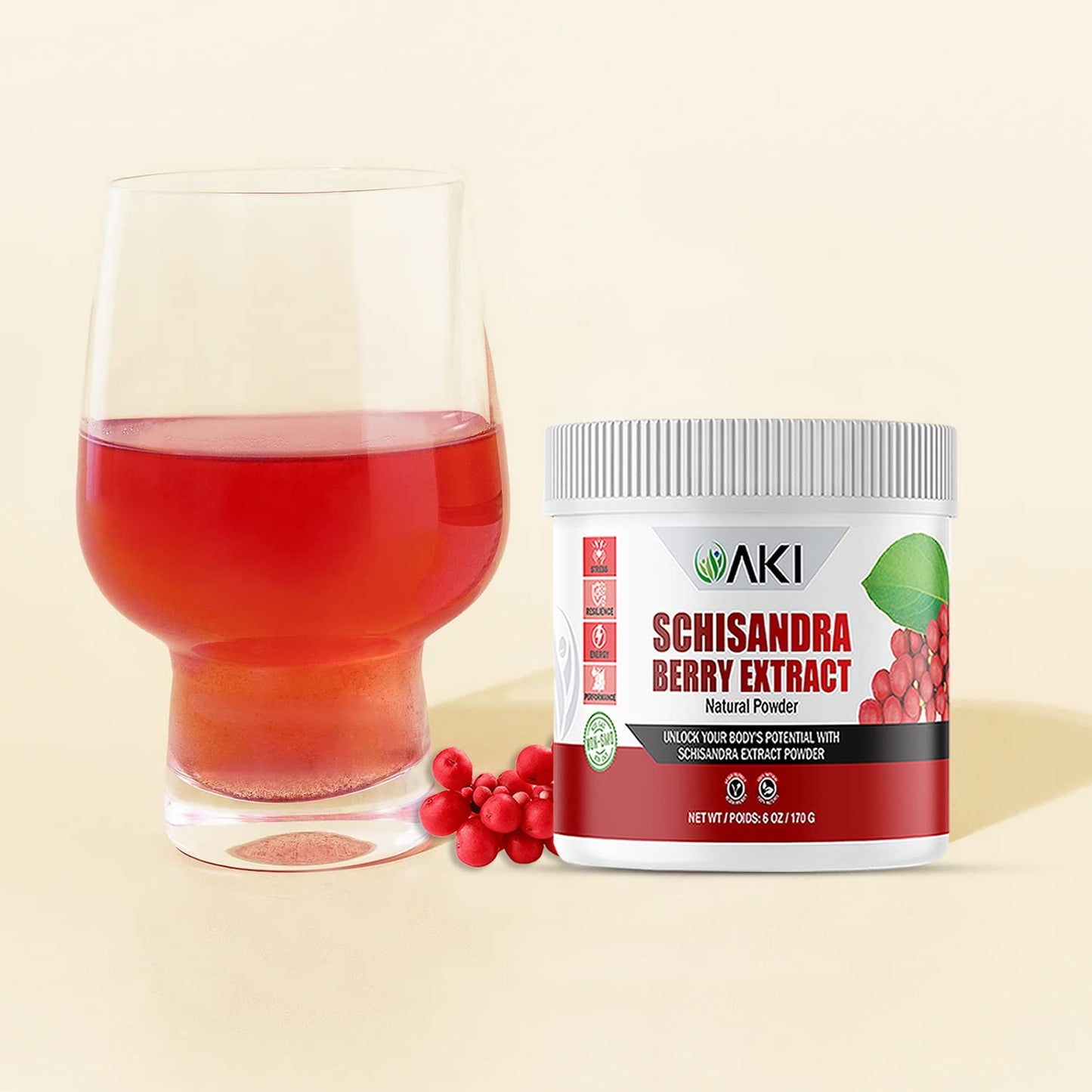 AKI ORGANIC Schisandra Berry Extract Powder, 6 oz