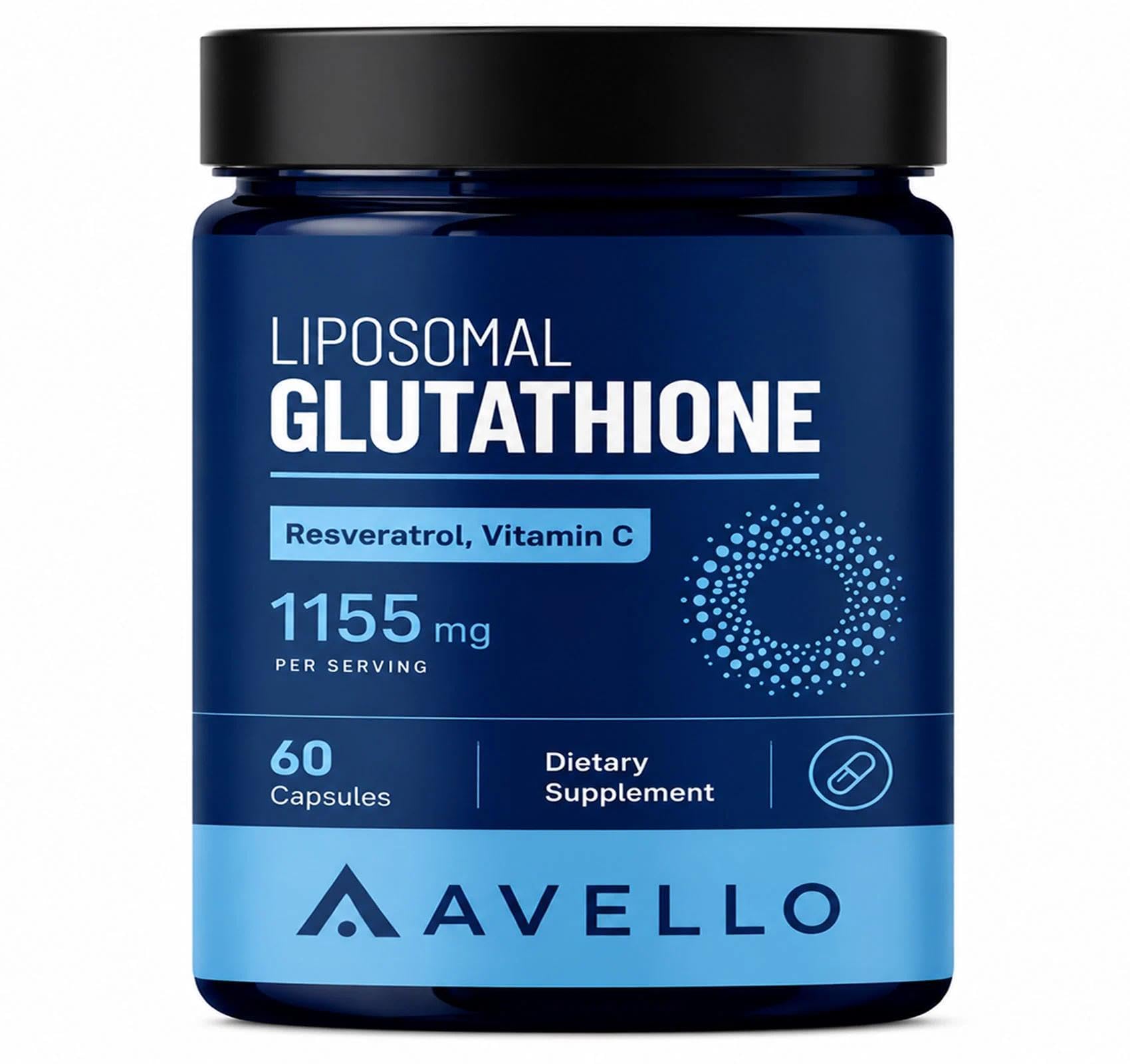 Talina Avello Liposomal Glutathione 1000mg Reduced GSH Complex Capsules, 60 Count