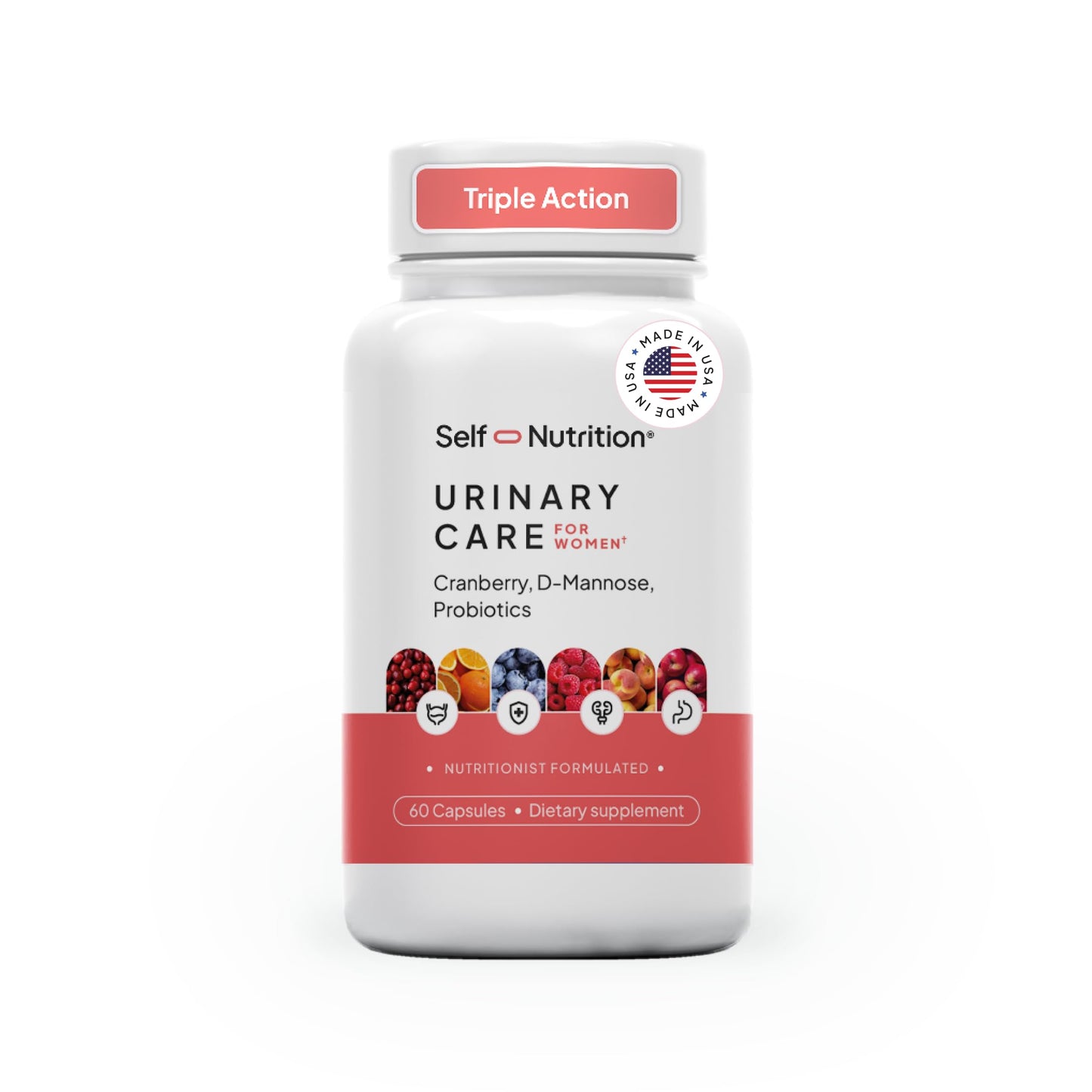 SELF NUTRITION UTI D Mannose with Cranberry & Probiotics for Women 60 Capsules