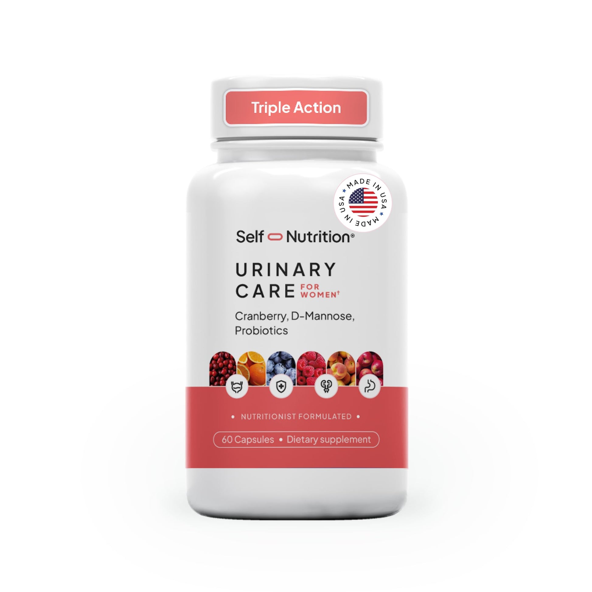 SELF NUTRITION UTI D Mannose with Cranberry & Probiotics for Women Capsules 60 Count
