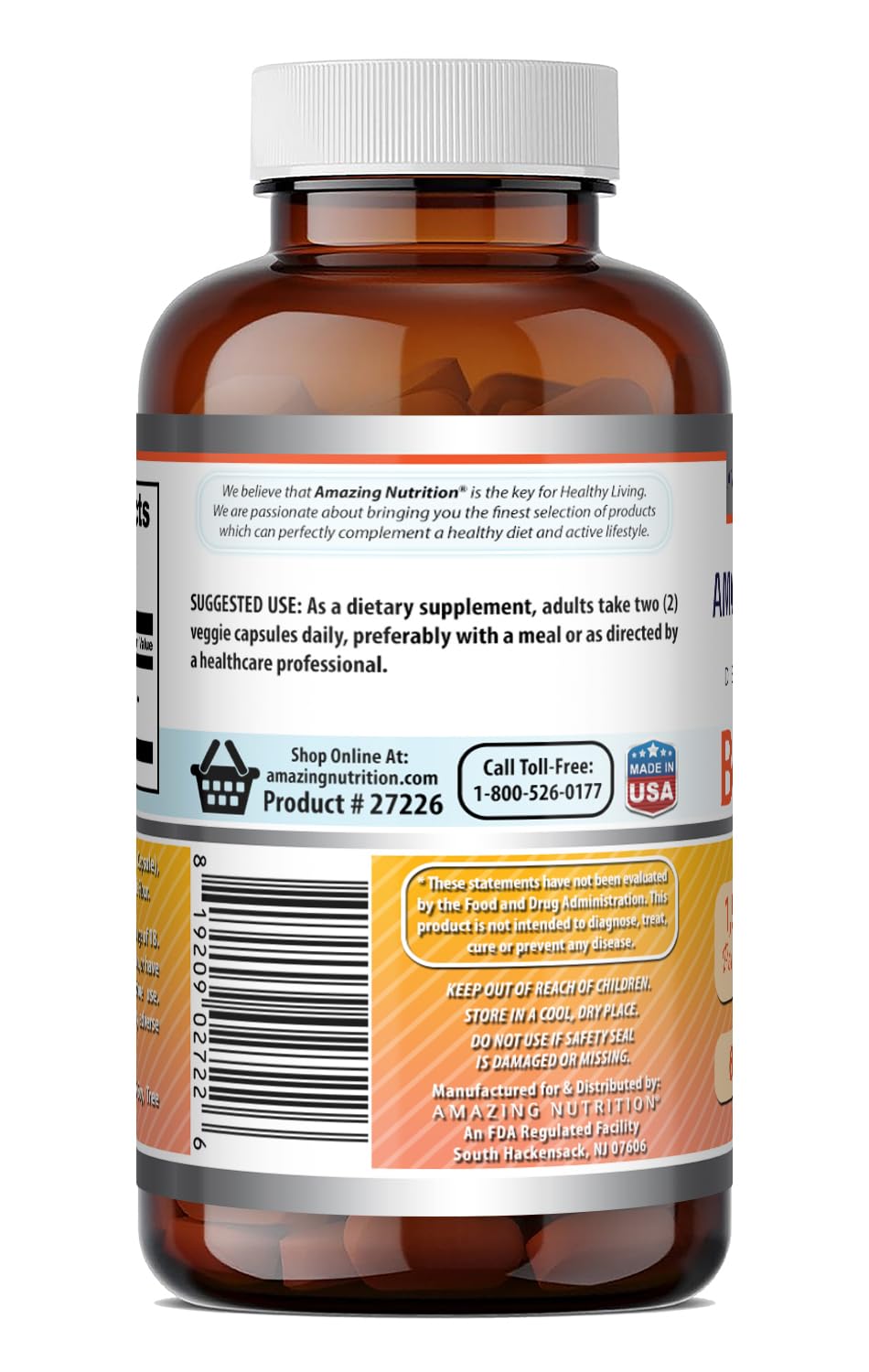 Amazing Nutrition Berberine Supplement Capsules 60 Count