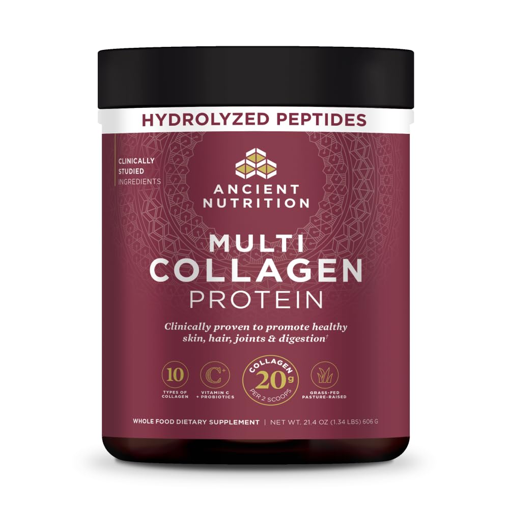 Ancient Nutrition Collagen Peptides Powder, Multi Collagen Protein, Unflavored, 60 Servings, 21.38