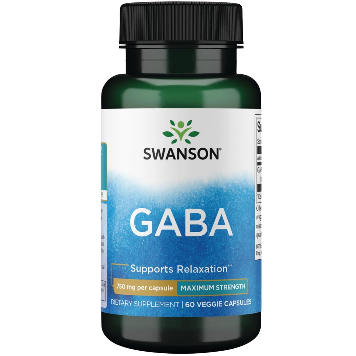Swanson Amino Acid Maximum Strength GABA 750 Milligrams Capsules 60