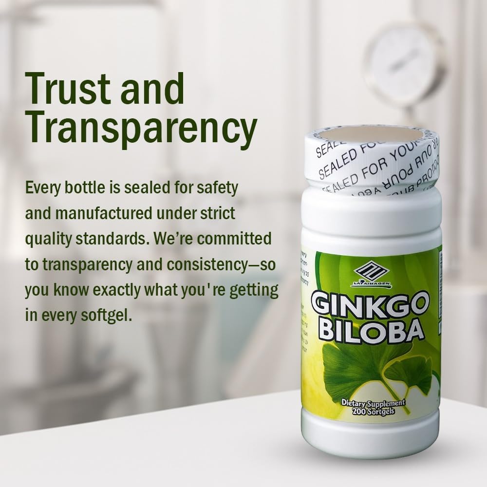 NCB NCB TECHNOLOGY Nu-Health Ginkgo Biloba 60mg Extract Softgels, 200 Count