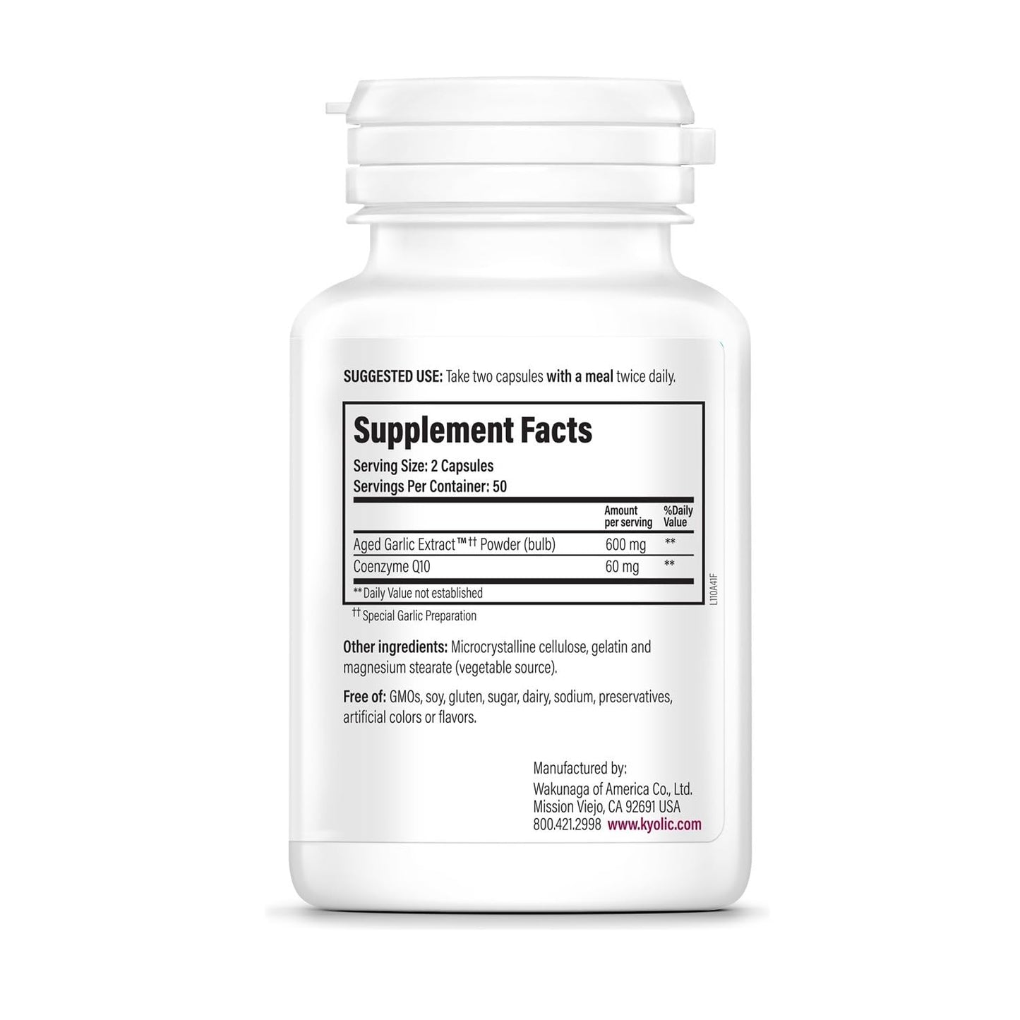 Kyolic Aged Garlic Extract Formula 110 Capsules, 100 Count