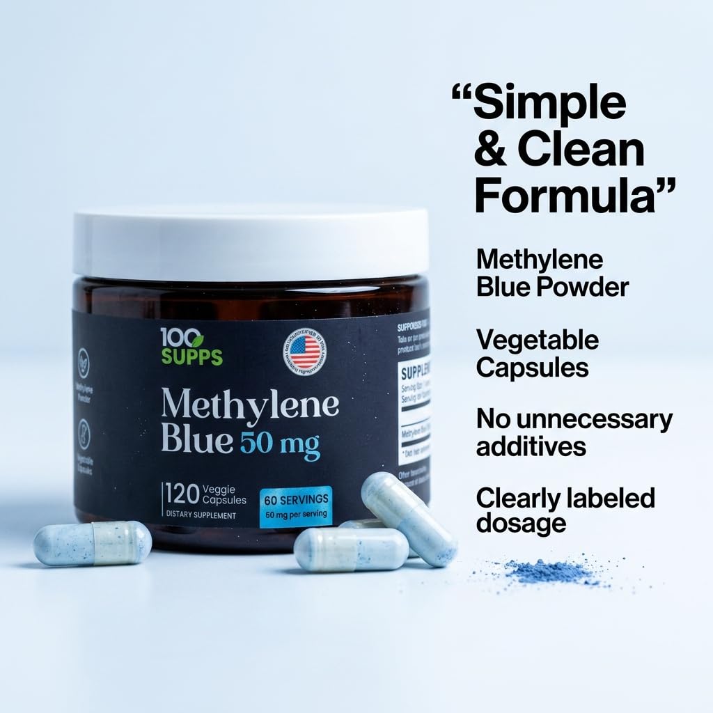 100 Supps Methylene Blue Capsules 120 Count