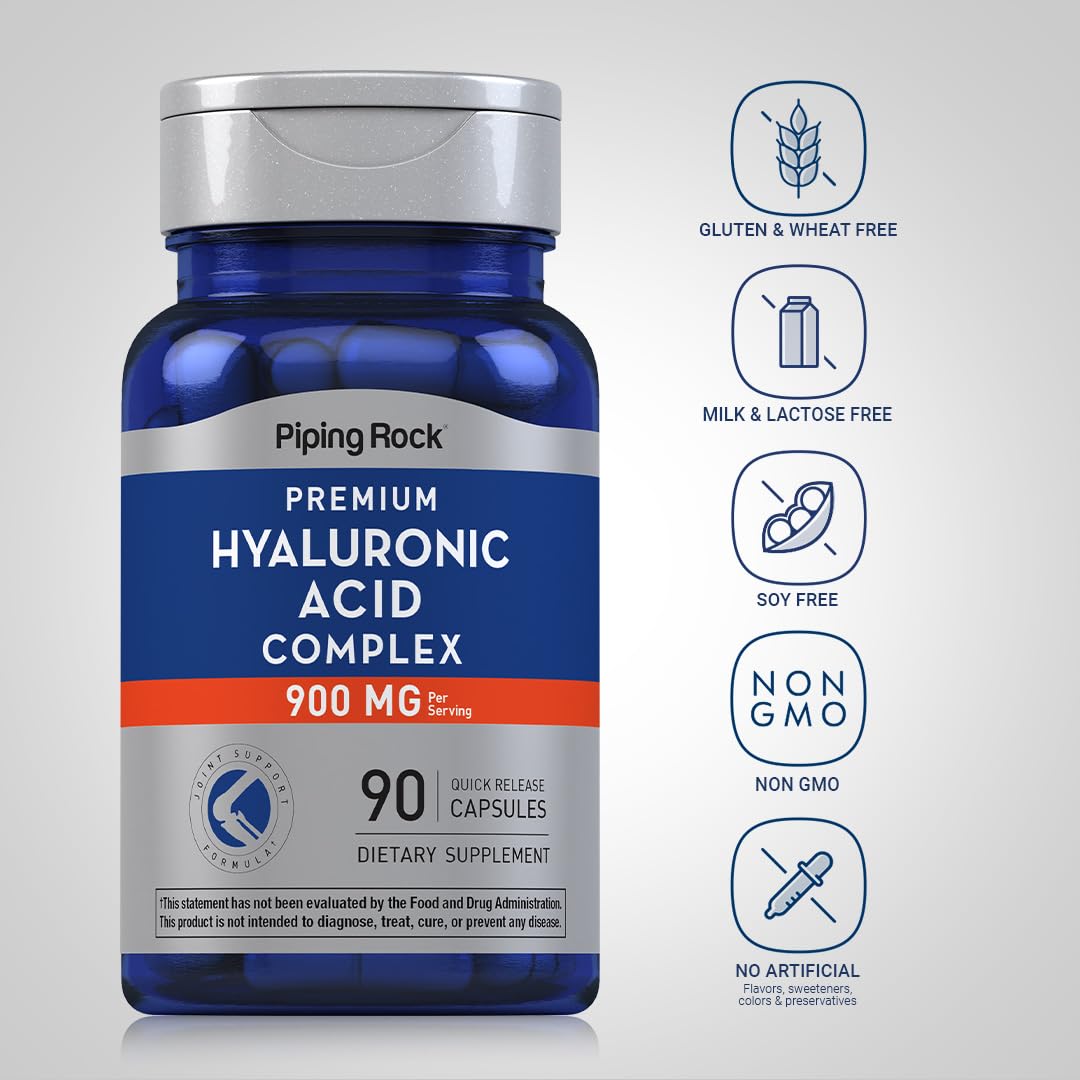 Piping Rock Hyaluronic Acid Supplement 900mg 90 Capsules