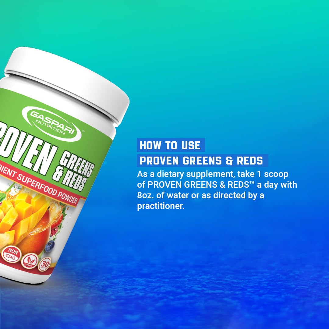 Gaspari Nutrition Greens and Reds: Organic Superfood Powder 12.69 Ounce