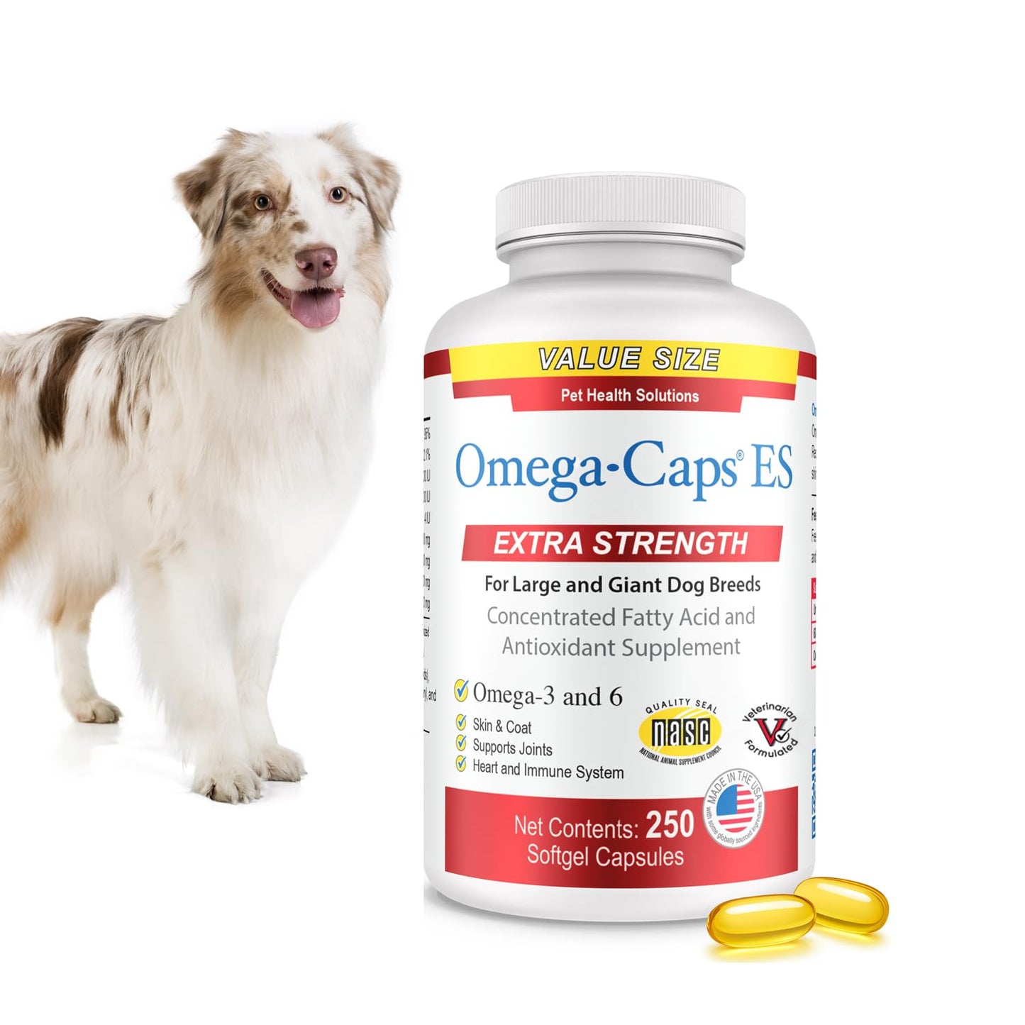 Pet Health Solutions Omega-Caps ES for Large & Giant Dogs 1 Capsule