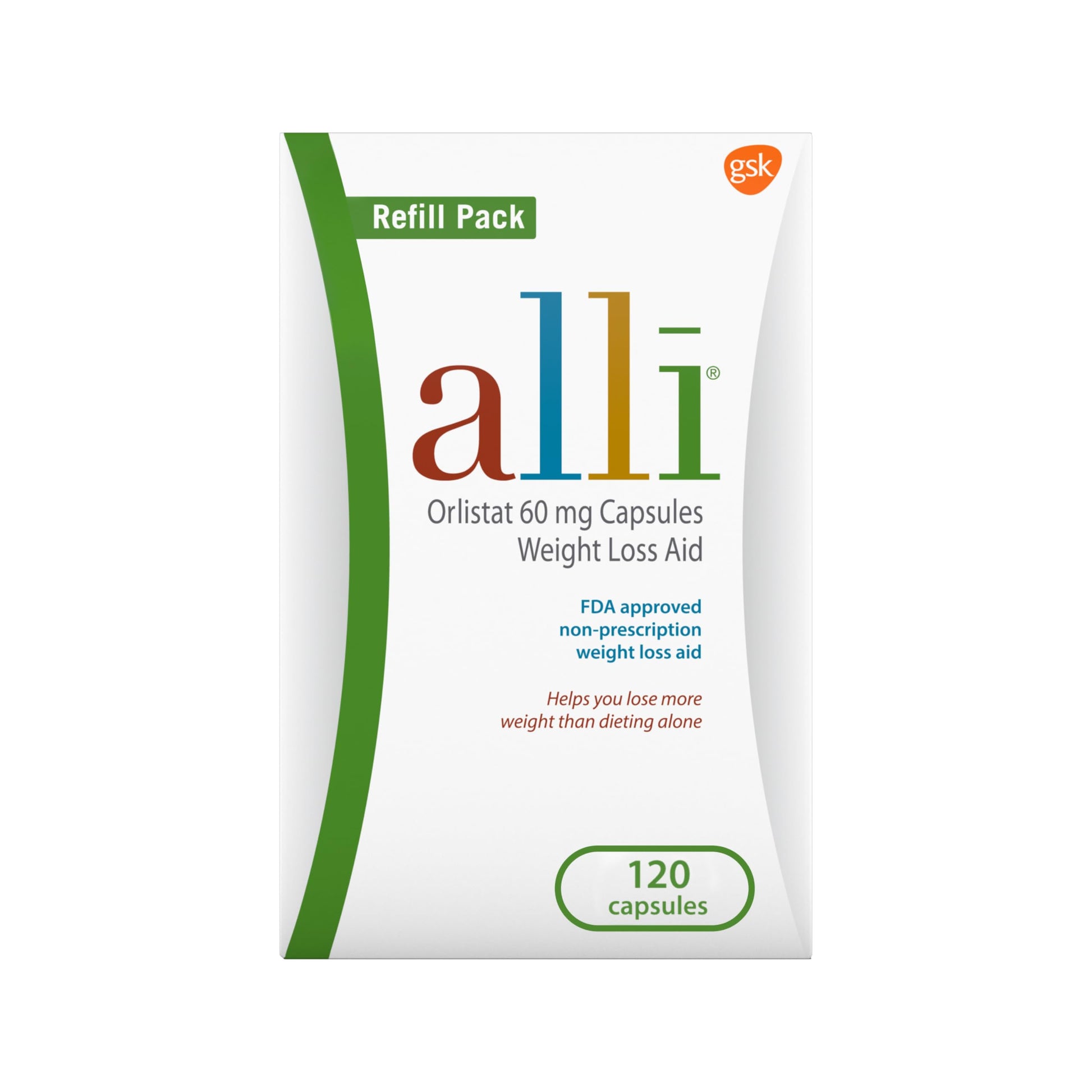 alli Weight Loss Diet Pills Orlistat 60 mg Capsules, 120 Count