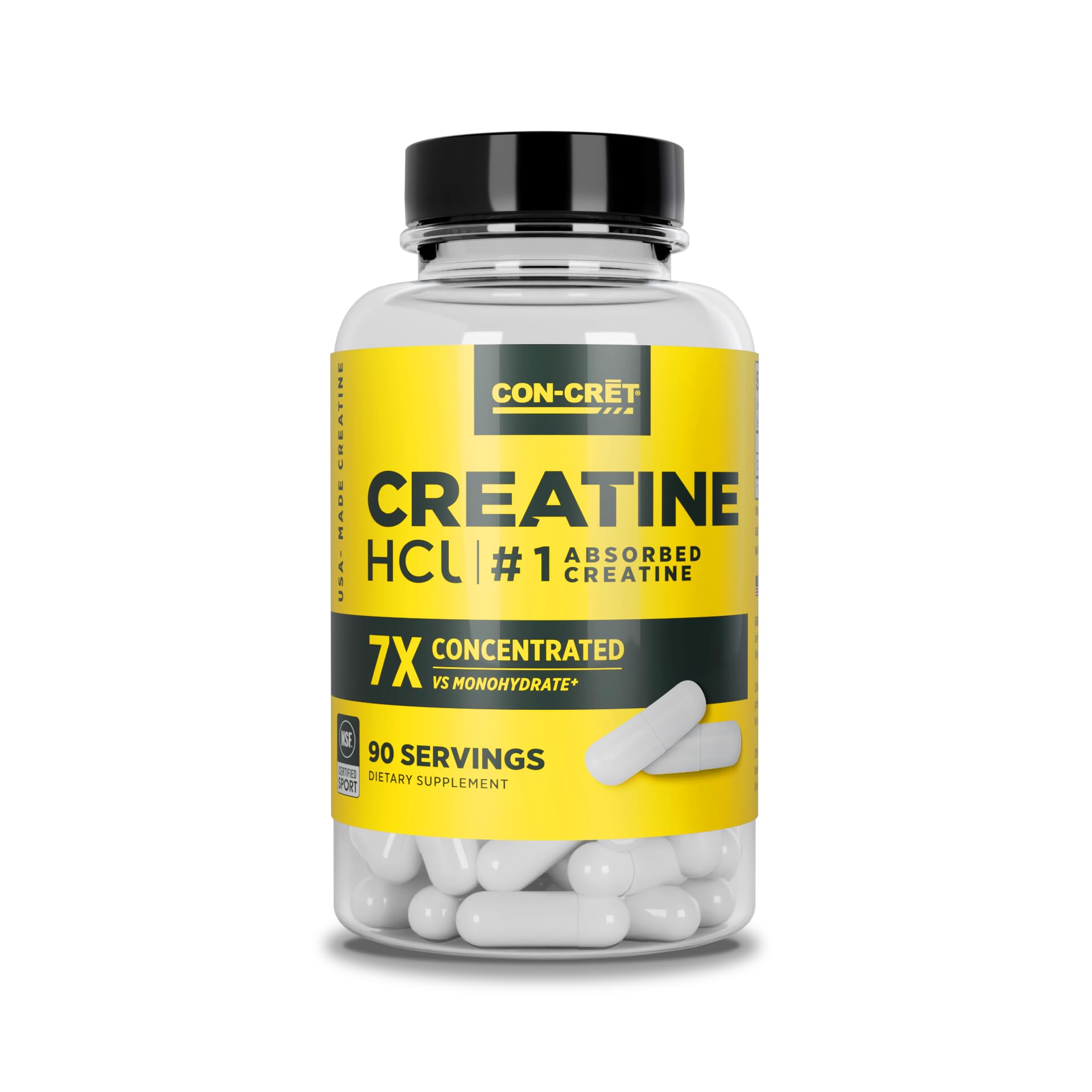 CON-CRET Creatine HCl Capsules, 90 Count
