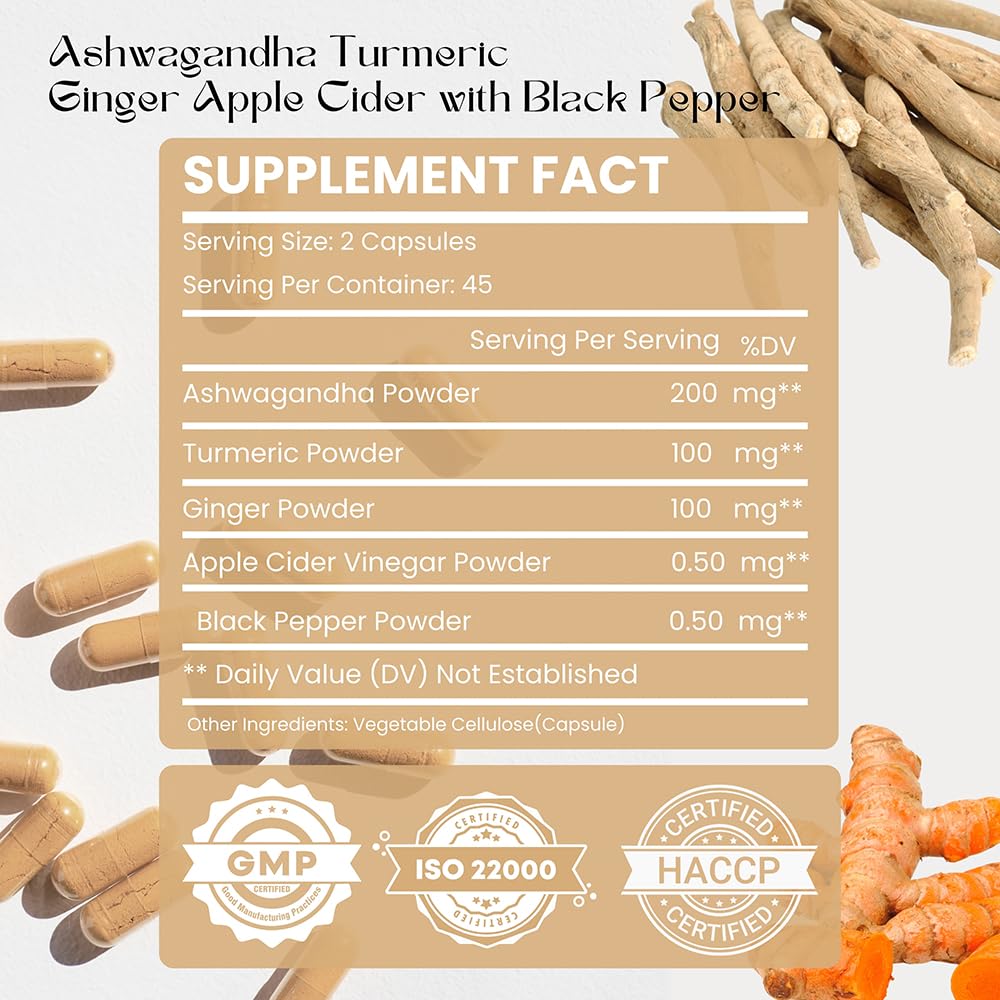 Hebhac Herbs Ashwagandha Capsules 1000mg, 1 Count