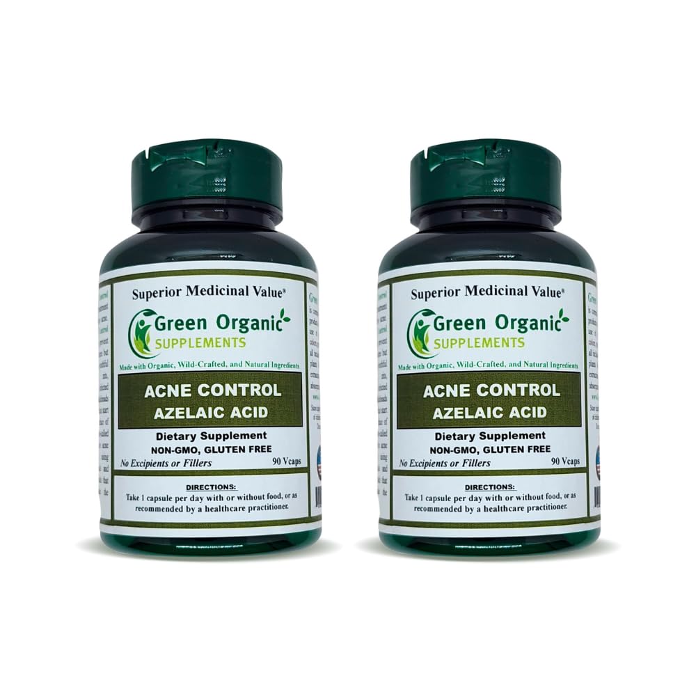 Green Organic Supplements Azelaic Acid Acne Capsule, 90 Capsules