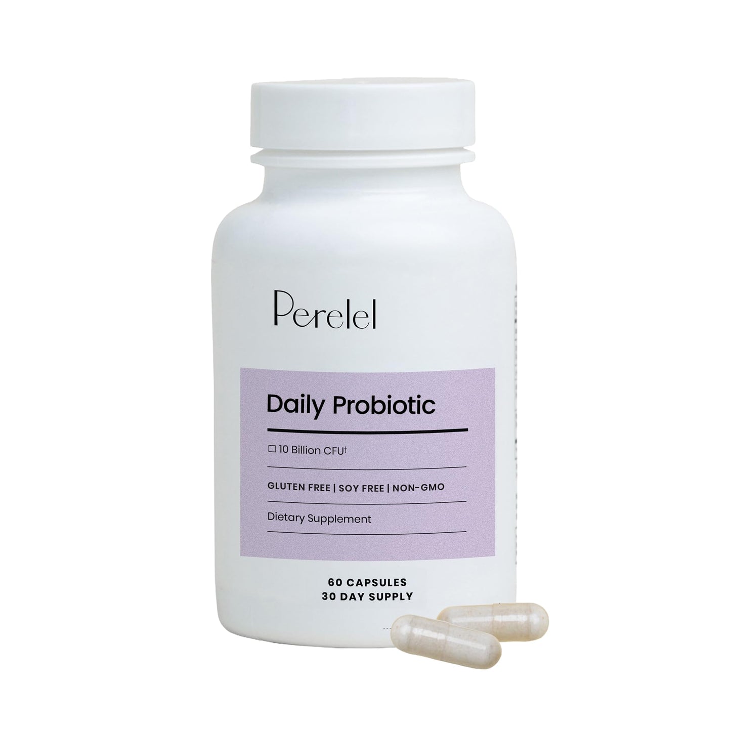 Perelel Daily Probiotic Women’s Supplement 10 Billion CFU, Soy & Gluten Free, Non-GMO, Shelf Stable, 60 Capsules