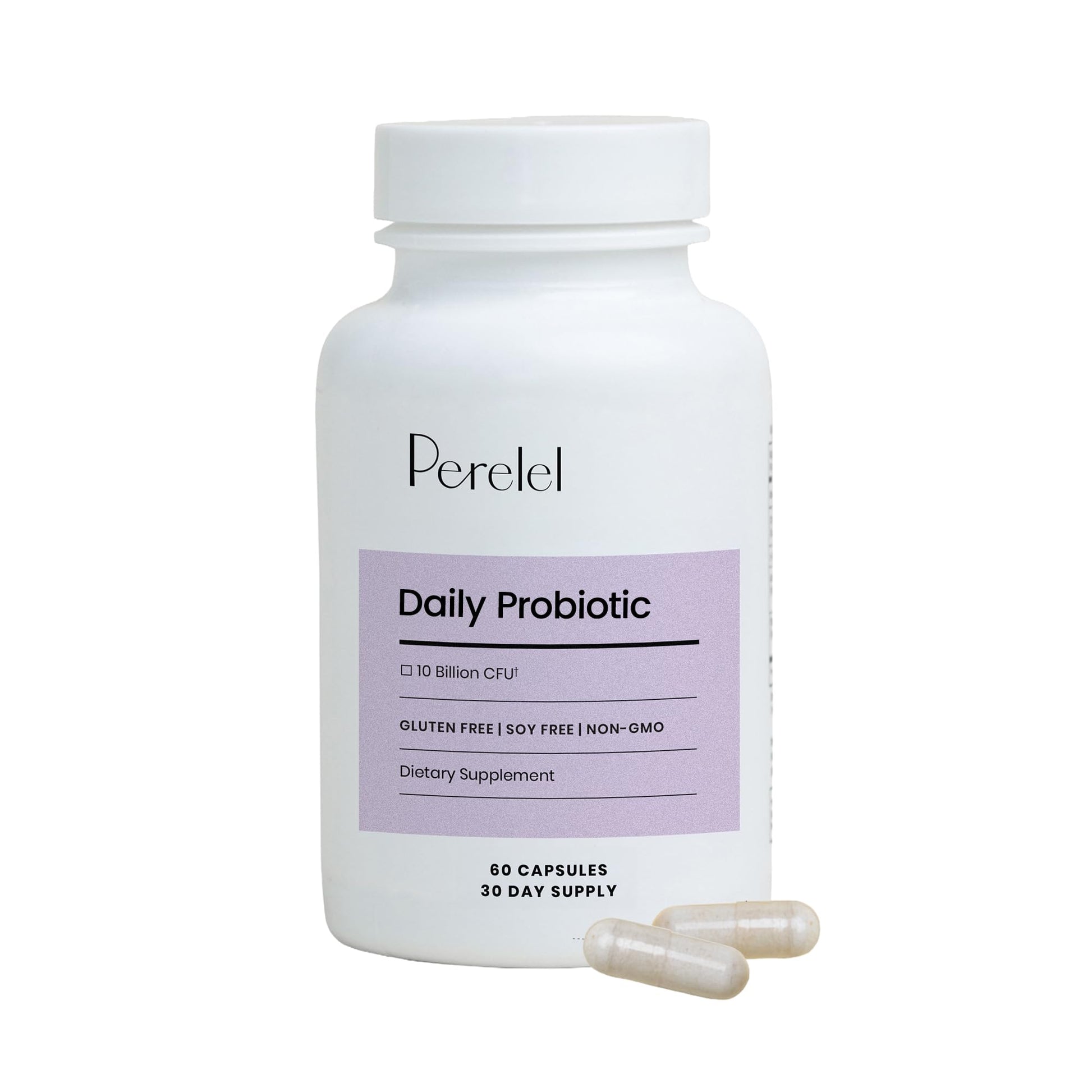 Perelel Daily Probiotic Women’s Supplement 10 Billion CFU, Soy & Gluten Free, Non-GMO, Shelf Stable, 60 Capsules