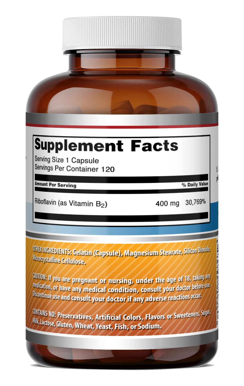 Amazing Nutrition Riboflavin 400mg Capsule 120 Count