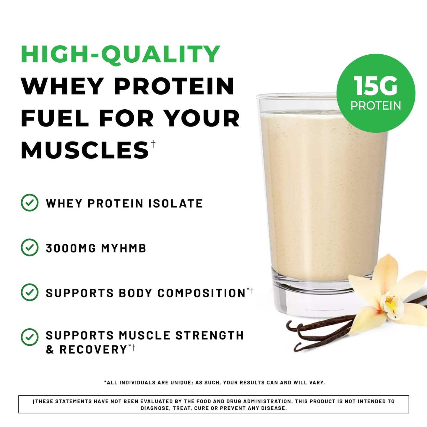 POWERLIFE High Impact Grass-Fed Whey Protein with HMB Powder 12 Ounce