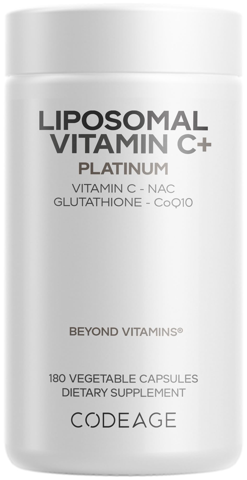 Codeage Liposomal Vitamin C+ 1000mg, Glutathione, Quercetin, 180 Capsules