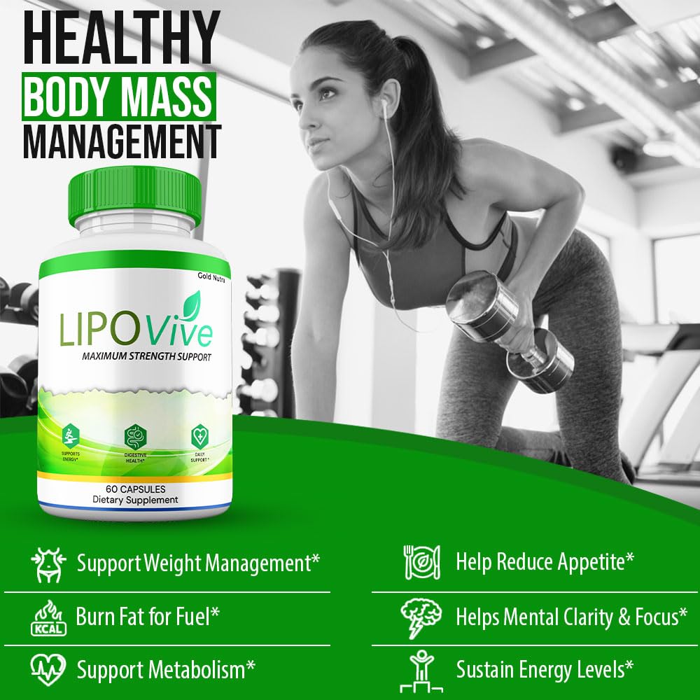 Gold Nutra LipoVive Capsules, Maximum Strength Advanced Formula, 5 Count