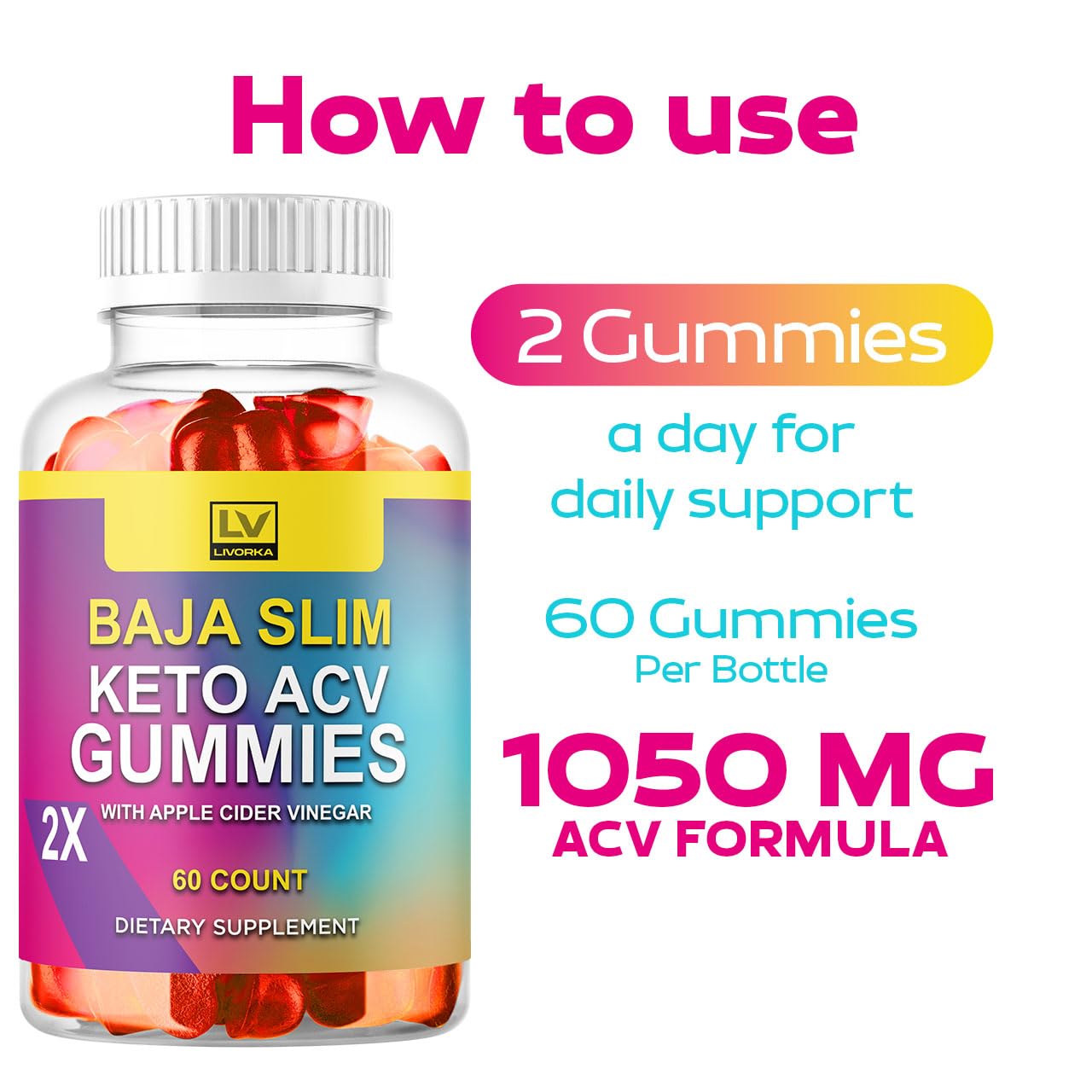 LIVORKA Baja Slim Keto Gummies 180 Gummies