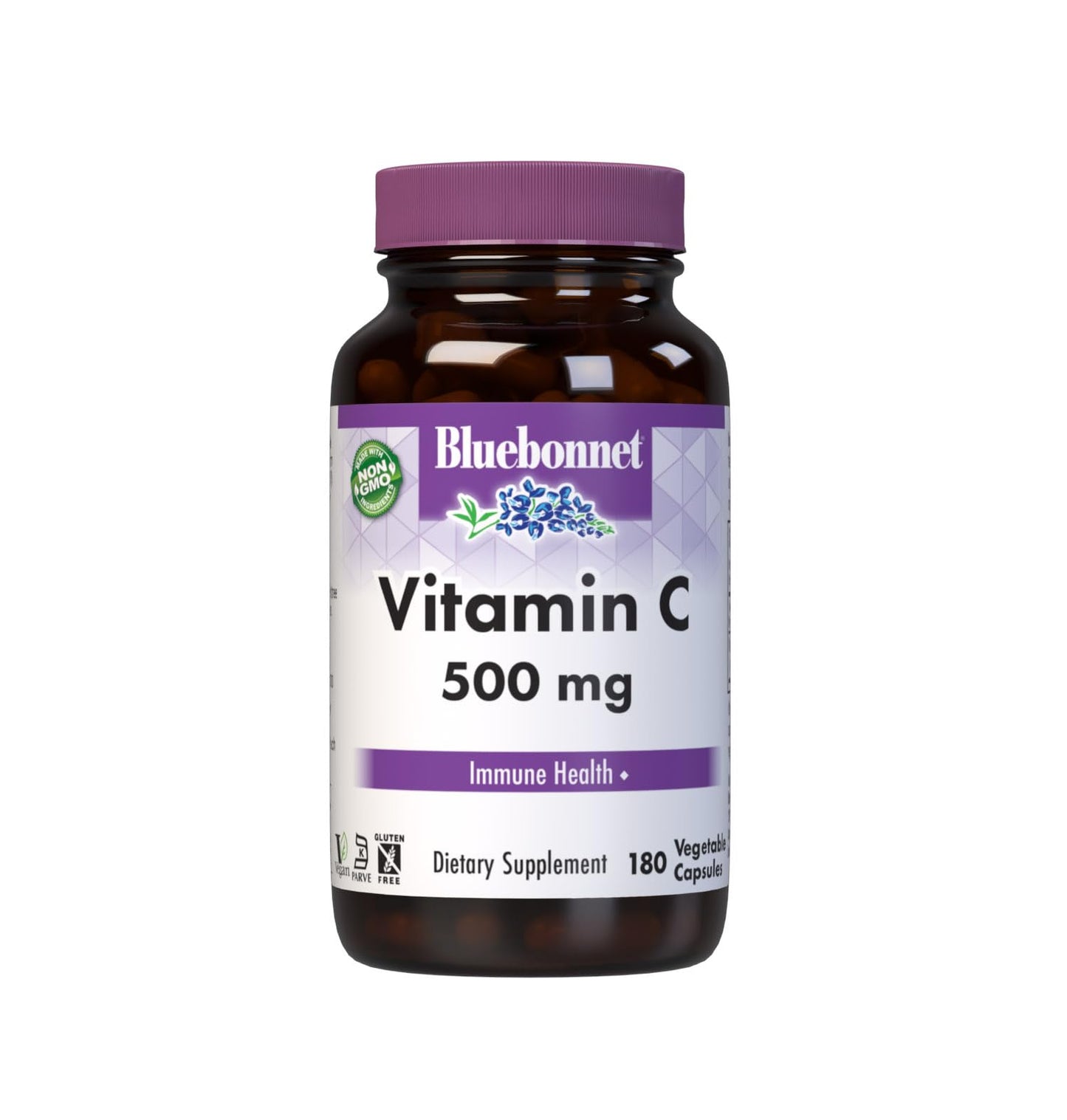 BlueBonnet Vitamin C 500 mg Vegetable Capsules, 180 Capsules