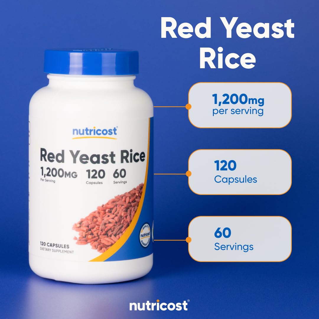 Nutricost Red Yeast Rice 1200mg Capsule, 120 Count