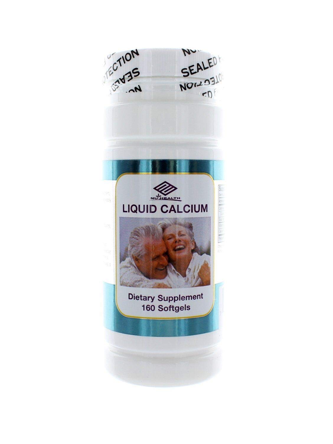 Nu-Health Liquid Calcium Capsules 160 Count 600 mg Vitamin D3 200 IU