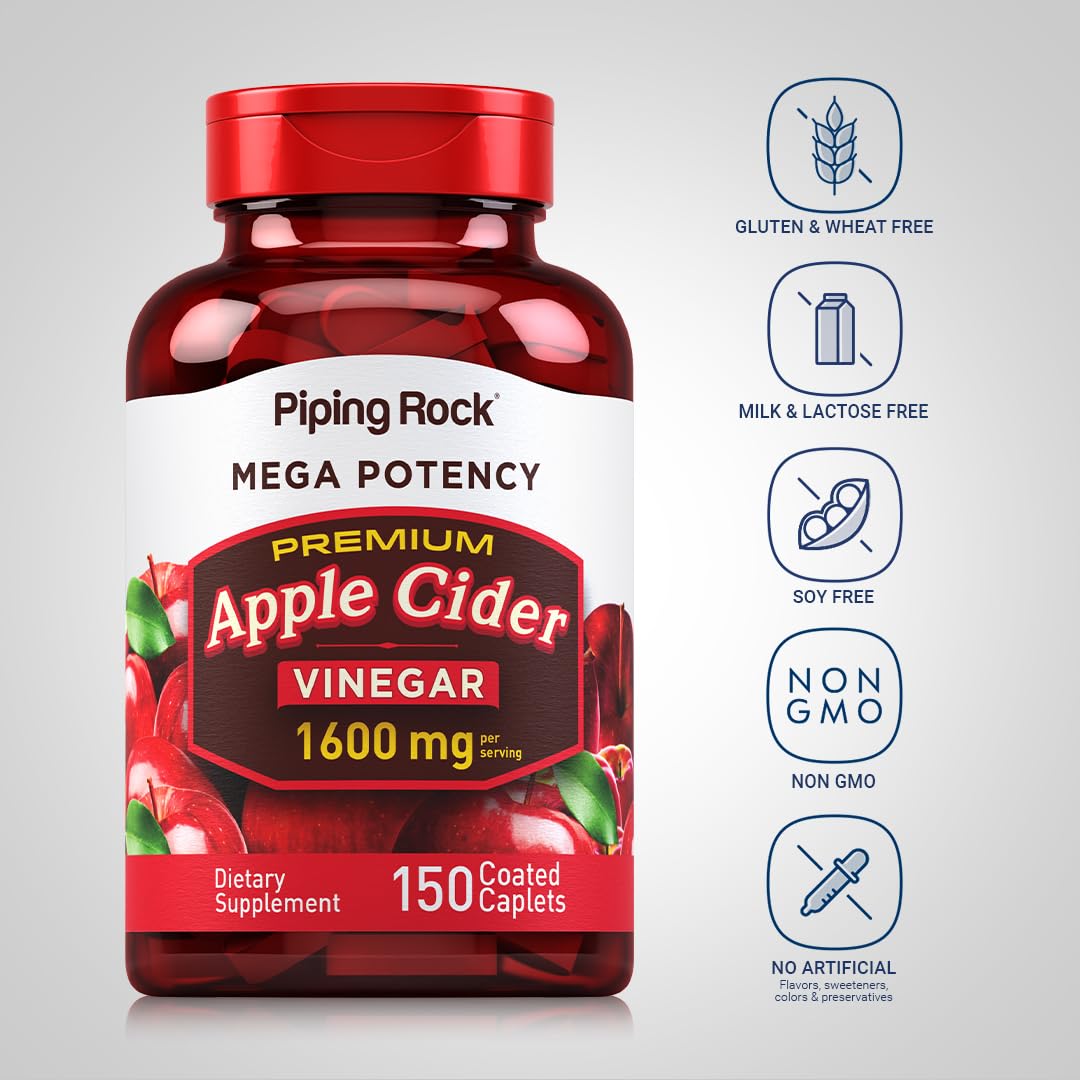 Piping Rock Apple Cider Vinegar Caplets 150 Count