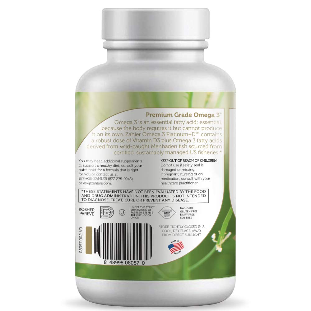 Zahler Omega 3 Platinum +D Softgels 90