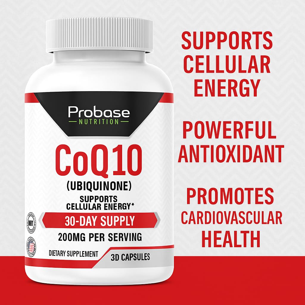 Probase Nutrition CoQ10 (Ubiquinone) Capsules, 30 Count