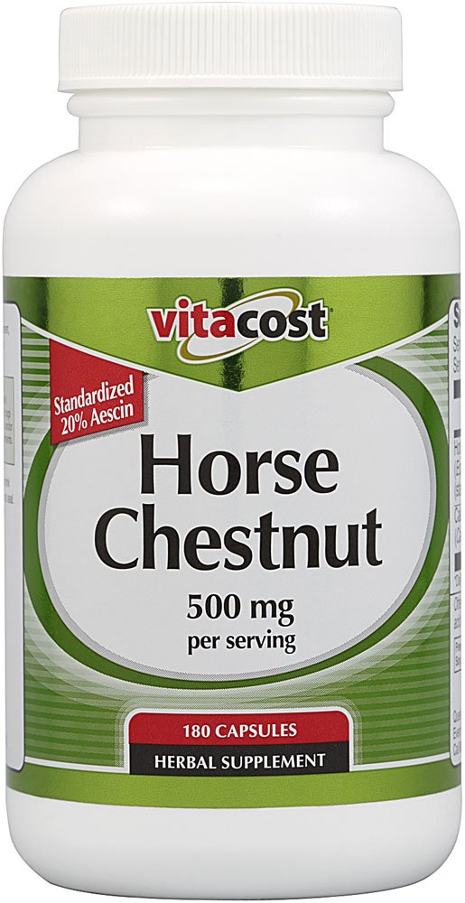 Vitacost Brand Horse Chestnut - Standardized 500 mg per serving Capsules 180