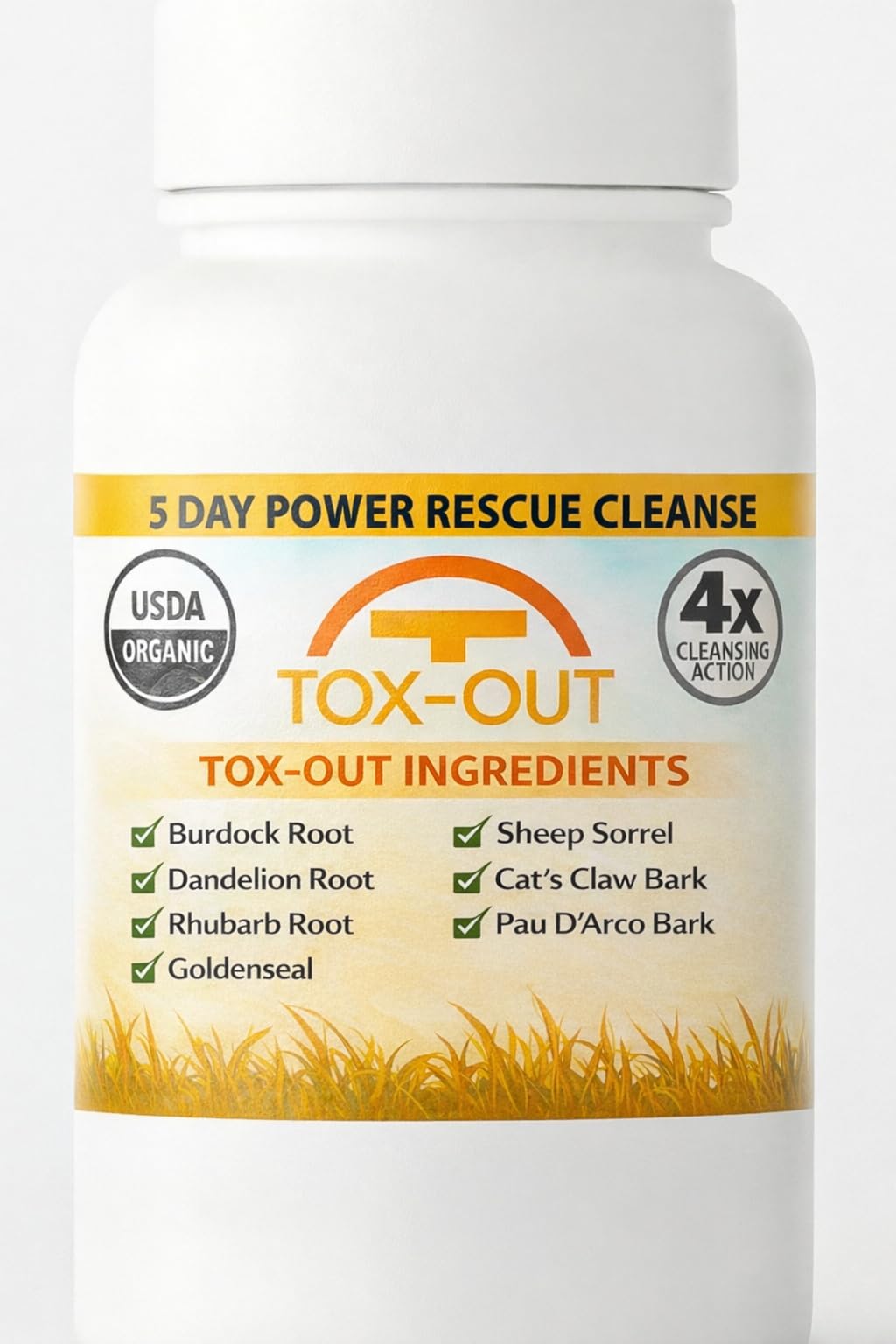 Tox Out 5 Day Herbal Detox Cleanse Kit – Full Body Flush Capsules, 30 Count