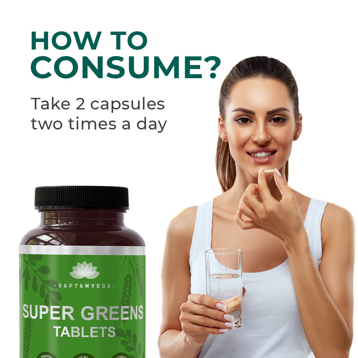 SAPTAMVEDA Natural Supergreen Tablets 120 Count