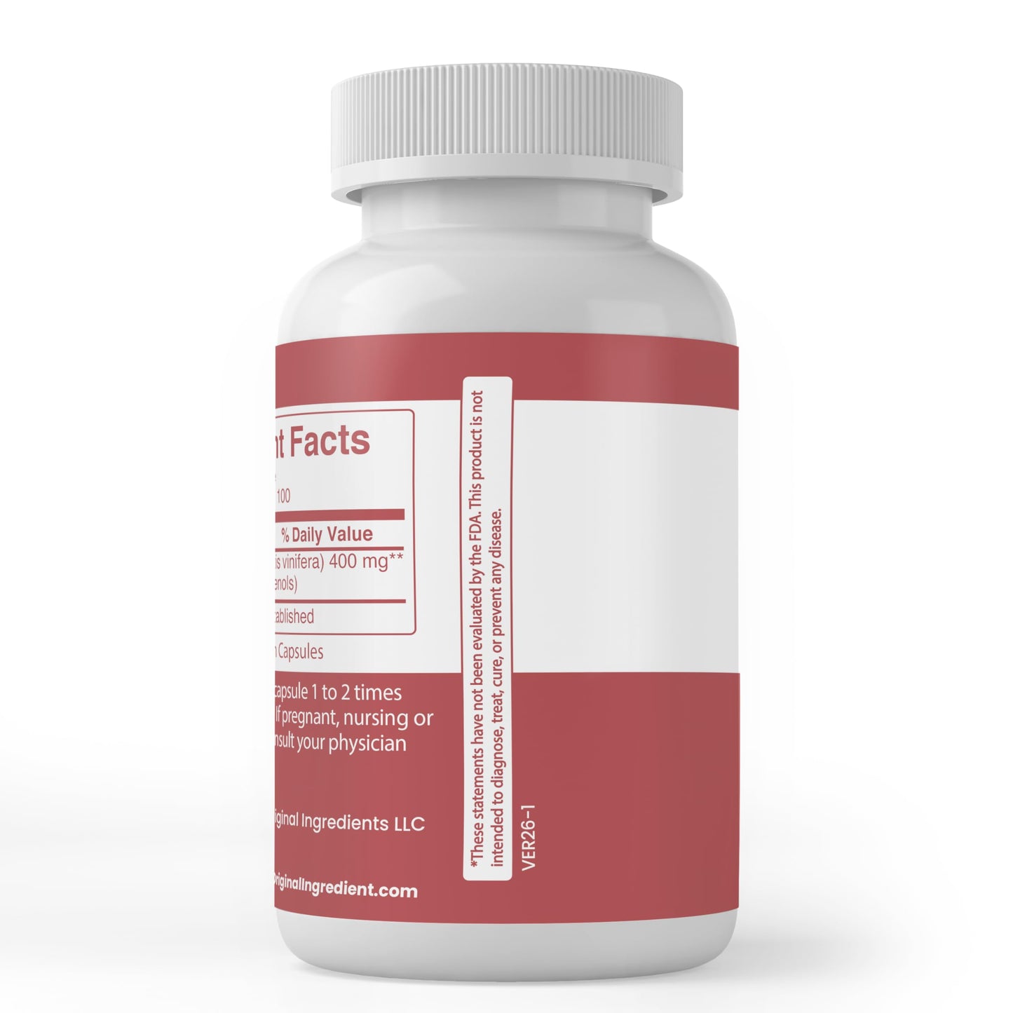 PURE ORIGINAL INGREDIENTS Grape Seed Extract Capsules 100