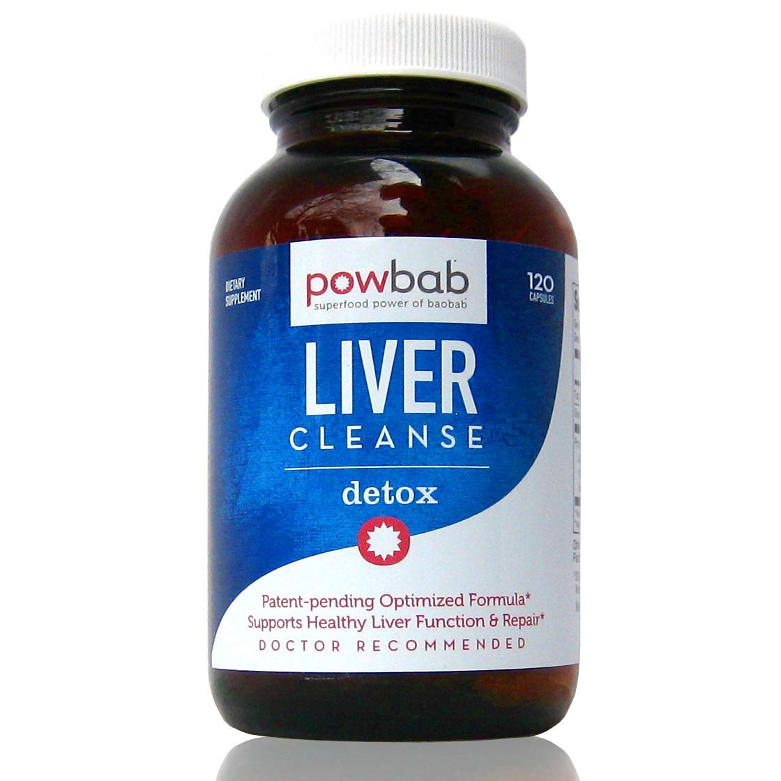 PowBab Liver Cleanse Detox Capsules, 120 Count