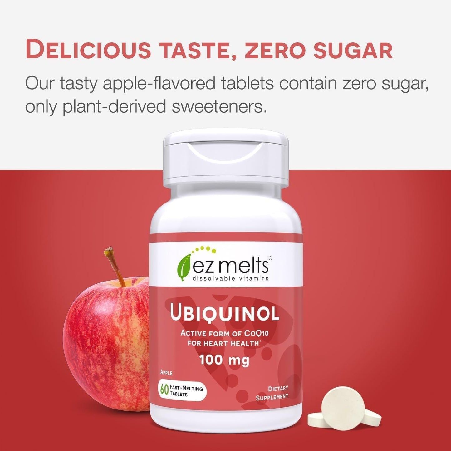 EZ Melts Ubiquinol 100 mg CoQ10 Tablet, 120 Tablets