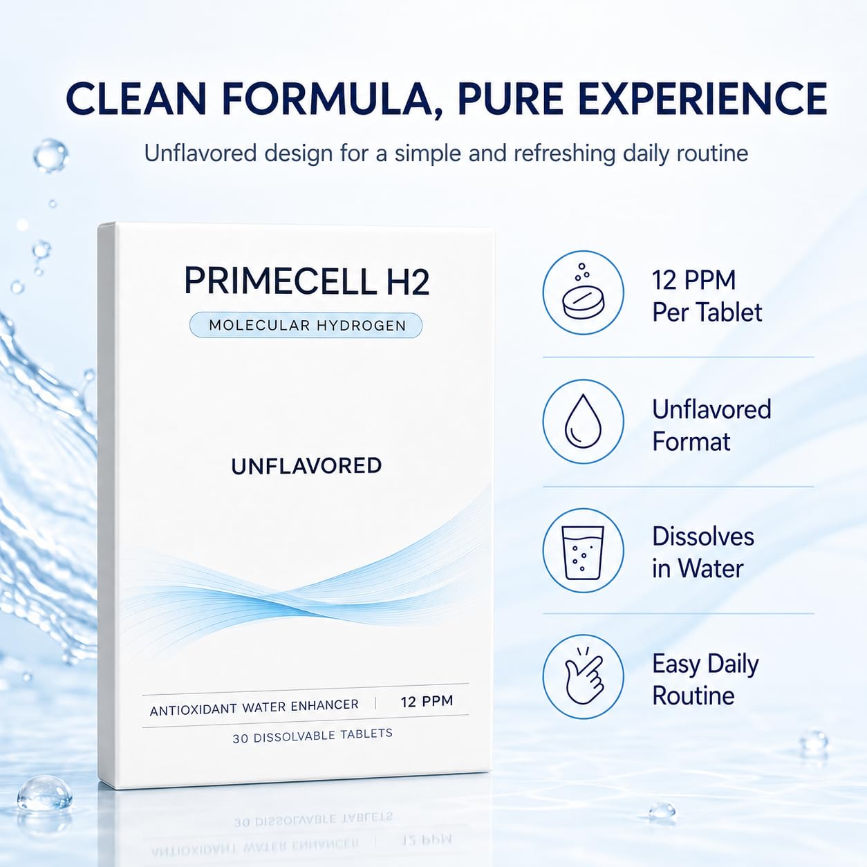 PrimeCell H2 Molecular Hydrogen Tablets, 30 Count