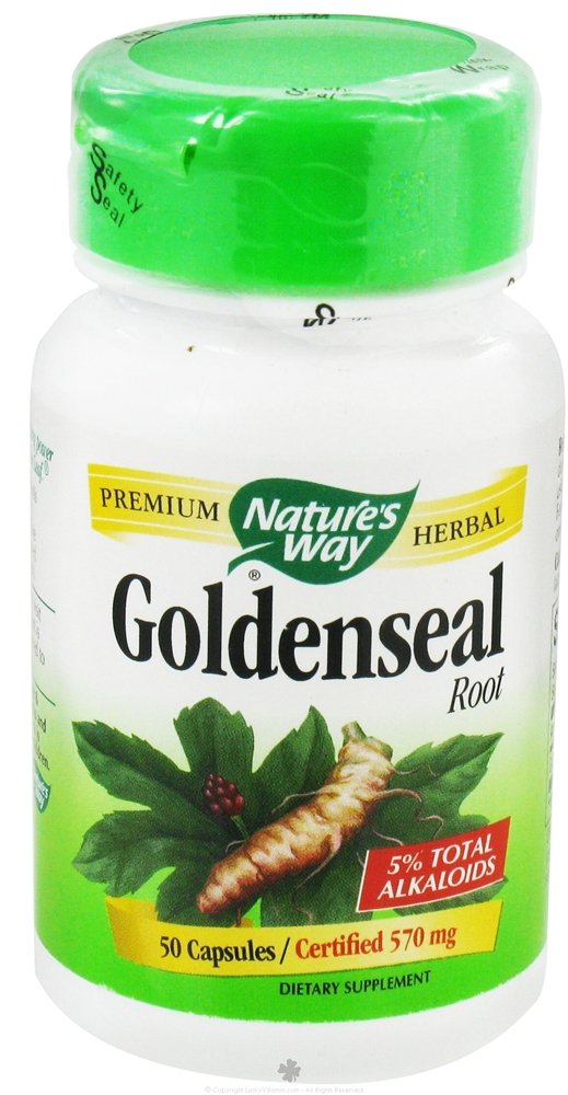 Nature's Way Goldenseal Root 570 mg Capsule, 50 Capsules
